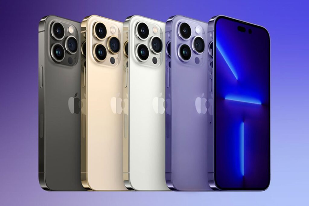 Apple iPhone 14 Pro Keynote Leak Dummy Blau Lila